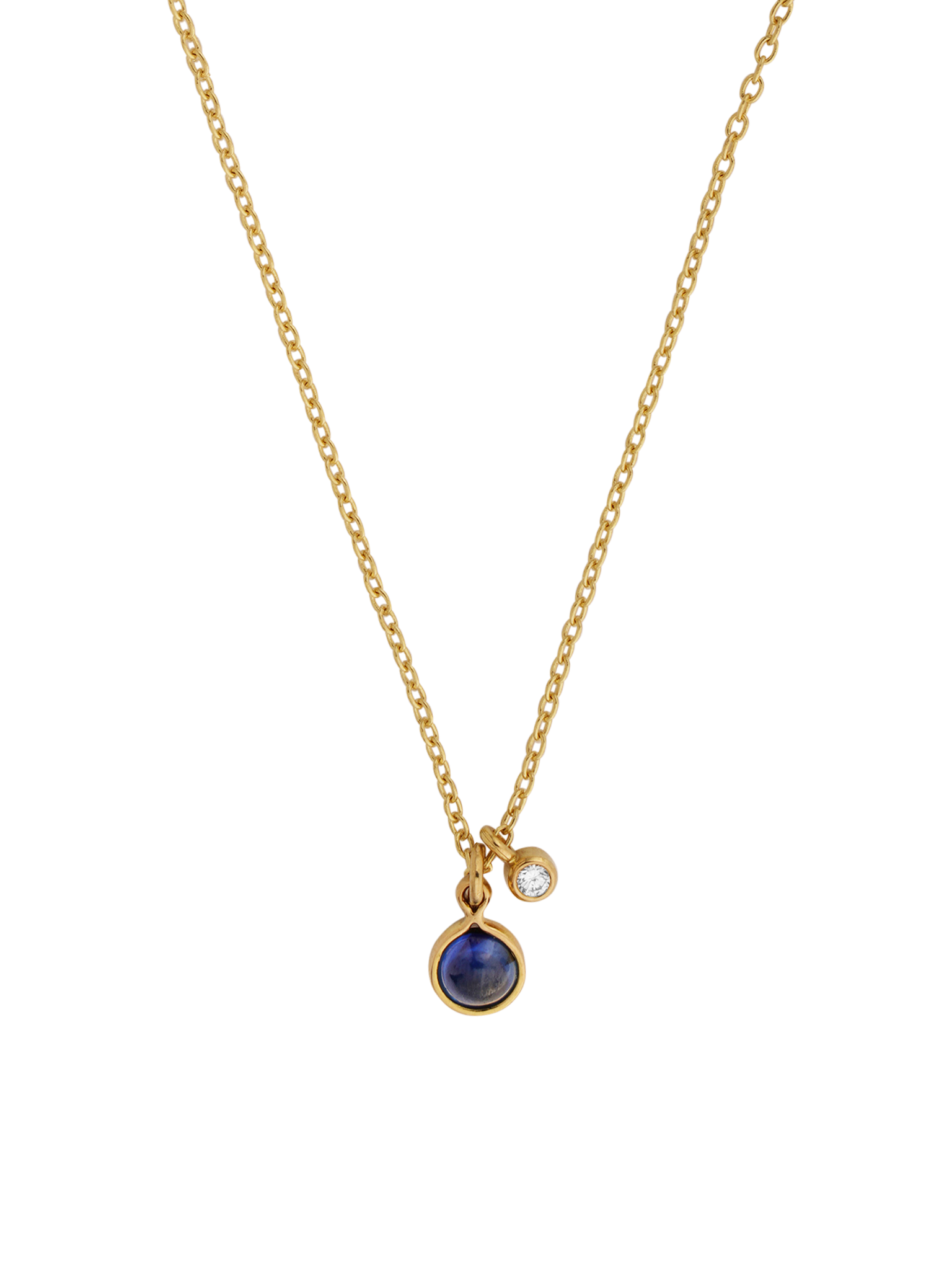 Sapphire and diamond equilibrium necklace